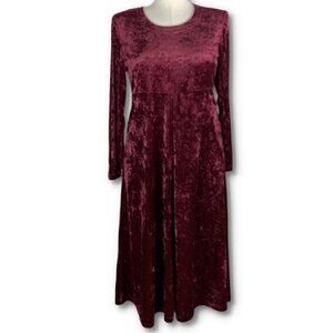 Teddi Womens dress burgundy red crushed velvet goth witchcore vintage 90s